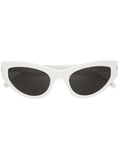 Saint Laurent Cat Eye Sunglasses In White