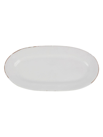 Vietri Cucina Fresca Narrow Oval Platter In Bianco