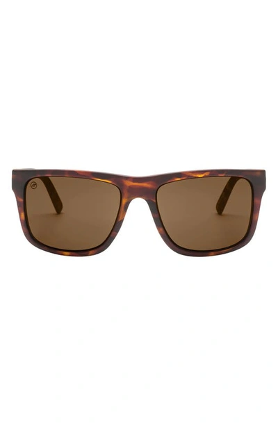 Electric Swingarm Xl 59mm Flat Top Sunglasses In Matte Tort/ Bronze