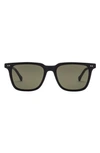 Electric Birch 53mm Polarized Square Sunglasses In Matte Black/ Grey Polar