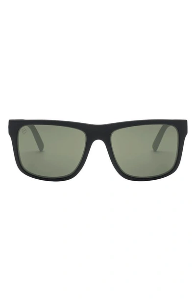 Electric Swingarm Xl 59mm Flat Top Polarized Sunglasses In Matte Black/ Grey Polar