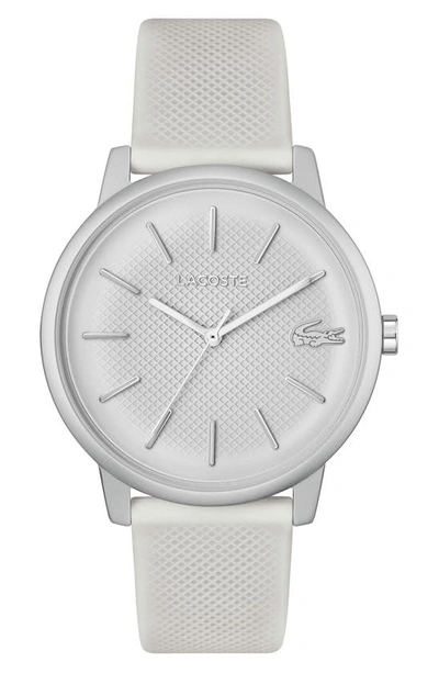 Lacoste Men's L 12.12 White Silicone Strap Watch 42mm