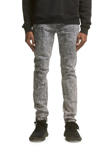 Purple Brand Skinny Fit Geo Jacquard Jeans In Light Gray Film In Light Grey Film Jacquard