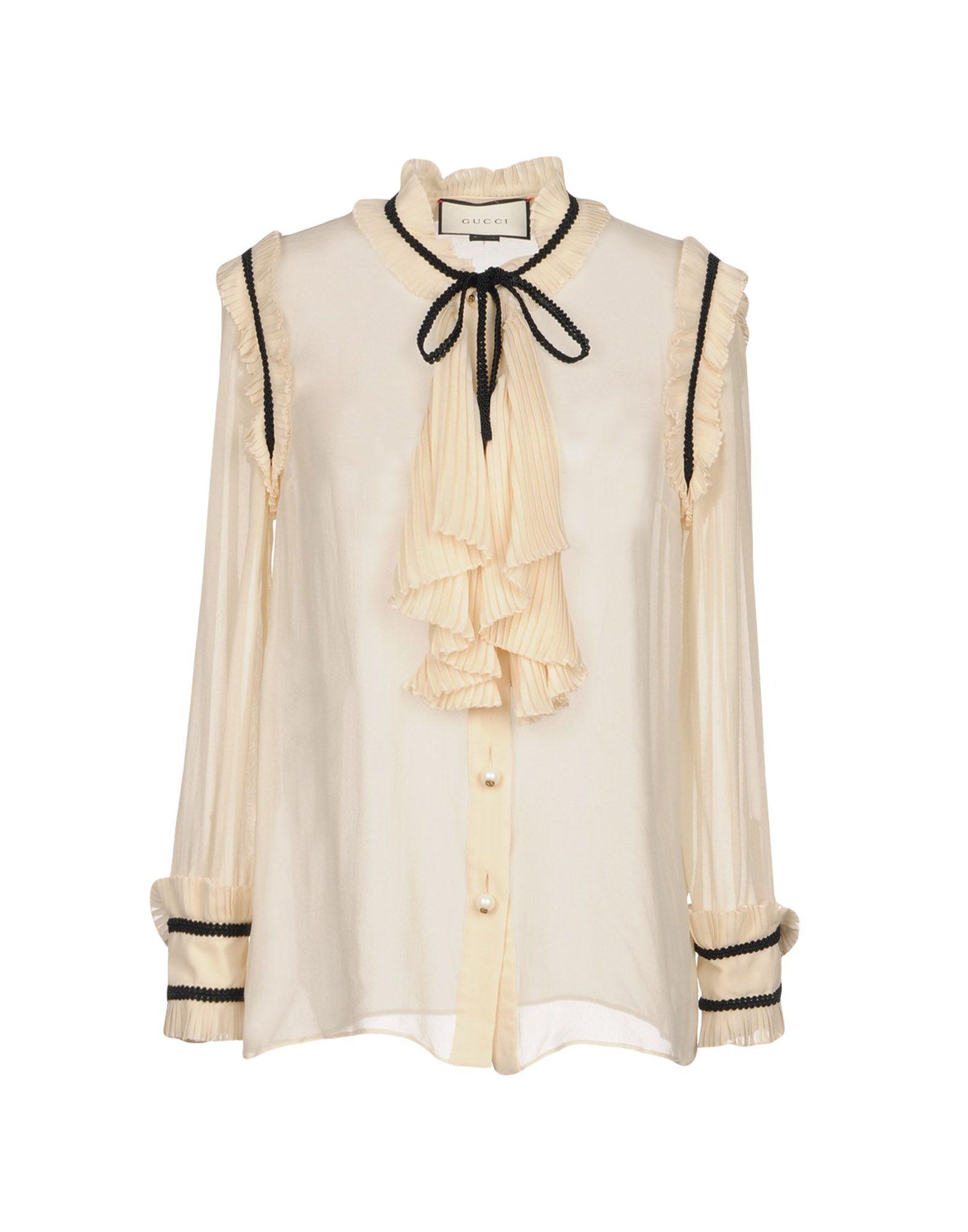 Gucci Silk Shirts & Blouses In Beige | ModeSens