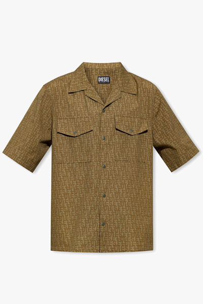 Diesel S Umbe Mon Buttoned Shirt In Green