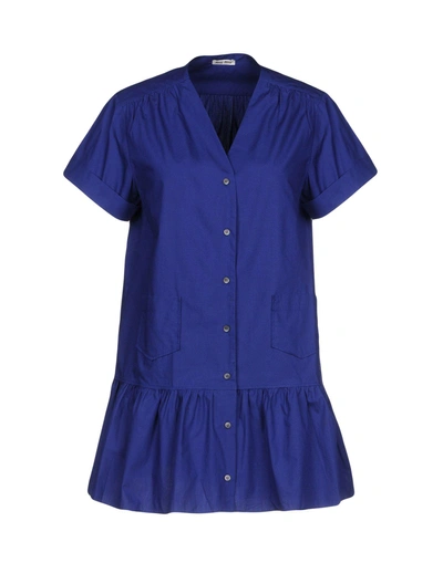 Miu Miu Solid Color Shirts & Blouses In Dark Purple