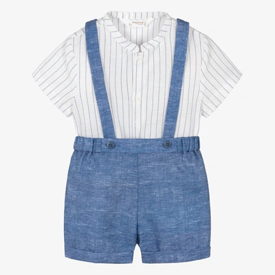 Mayoral Baby Boys Blue Linen Shorts Set