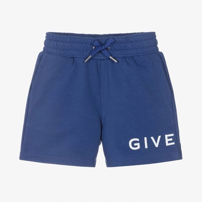 Givenchy Kids' Boys Blue & White Logo Fleece Shorts