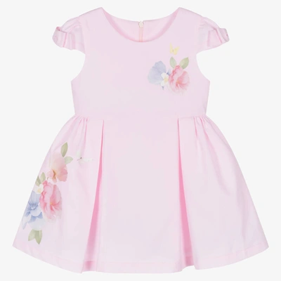 Lapin House Kids' Girls Pink Cotton Floral Dress