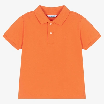Mayoral Kids' Boys Orange Cotton Piqué Polo Shirt