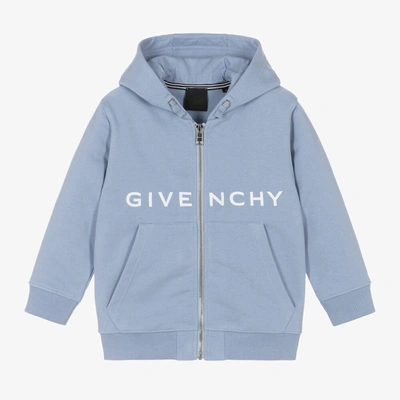 Givenchy Babies' Boys Blue Cotton Logo Zip Up Hoodie