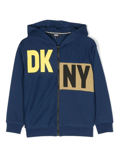 Dkny Kids' Boys Blue Logo Zip Up Hoodie
