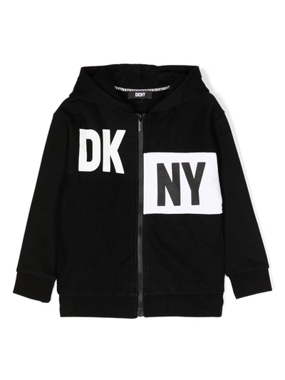 Dkny Kids' Boys Black Logo Zip Up Hoodie