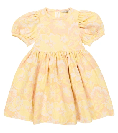 The New Society Kids' Girls Orange Floral Jacquard Dress