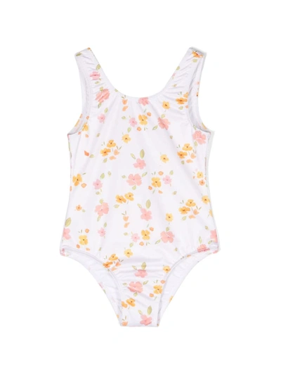 The New Society Kids' Girls White Floral Swimsuit