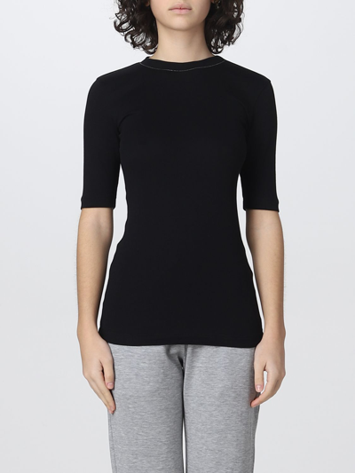 Brunello Cucinelli T-shirt In Stretch Fabric In Black