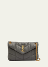 Saint Laurent Loulou Ysl Small Puffer Shoulder Bag In Storm