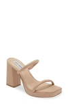 Steve Madden Women's Polly Square Toe High Heel Platform Sandals In Natural