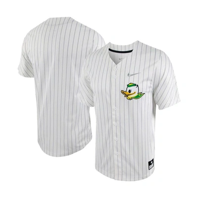 Nike Oregon  Men's College Full-button Baseball Jersey In White
