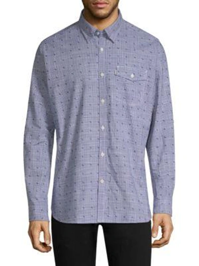 Barbour Beluga Cotton Button-down Shirt In Navy