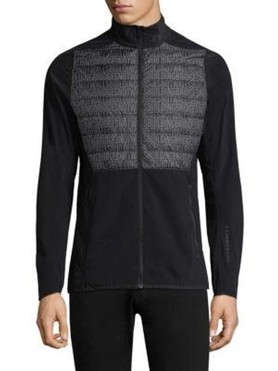 J. Lindeberg Lux Softshell Hybrid Jacket In Black Buil