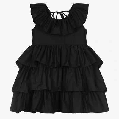 The Tiny Universe Kids' Girls Black Ruffle Dress