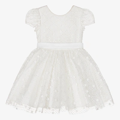 Abel & Lula Kids' Girls White Sequin & Tulle Dress