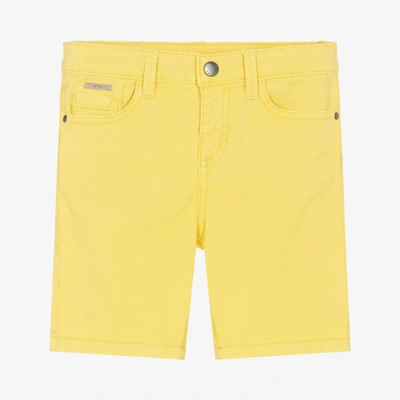Mayoral Kids' Boys Yellow Cotton Shorts