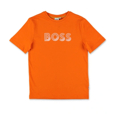 Hugo Boss Boys Orange Cotton Logo T-shirt