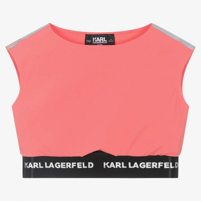 Karl Lagerfeld Babies' Girls Orange Jersey Undershirt Top