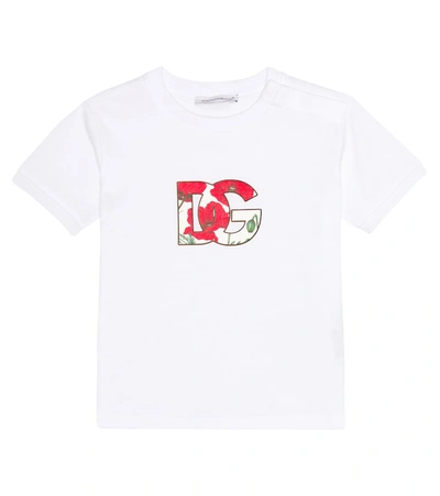 Dolce & Gabbana Baby Logo Printed Cotton Jersey T-shirt In Multicolor
