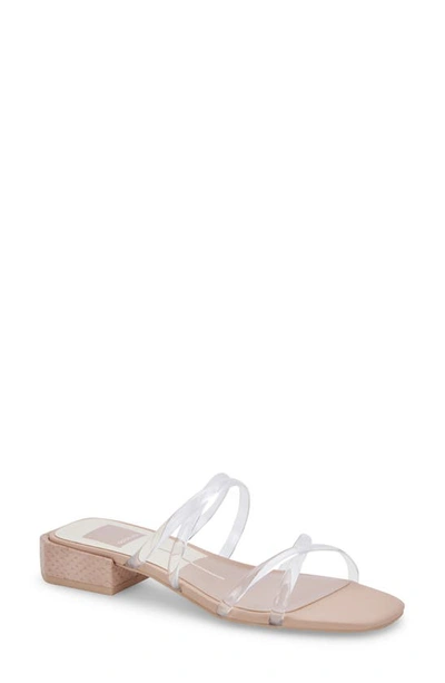 Dolce Vita Women's Hapi Strappy Block-heel Slide Sandals Women's Shoes In White
