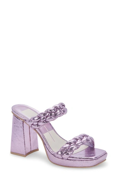 Dolce Vita Women's Ashby Braided Two-band Platform Sandals Women's Shoes In Lilac Crackled Stella