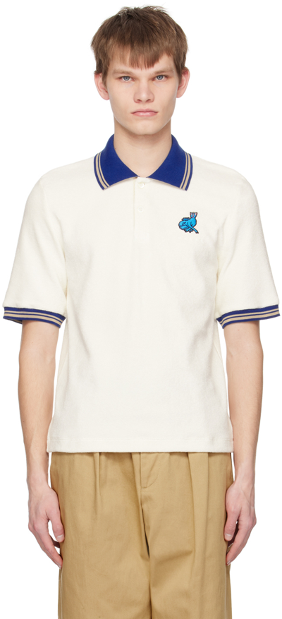 Marni Cotton Terry Jersey Polo Shirt In White