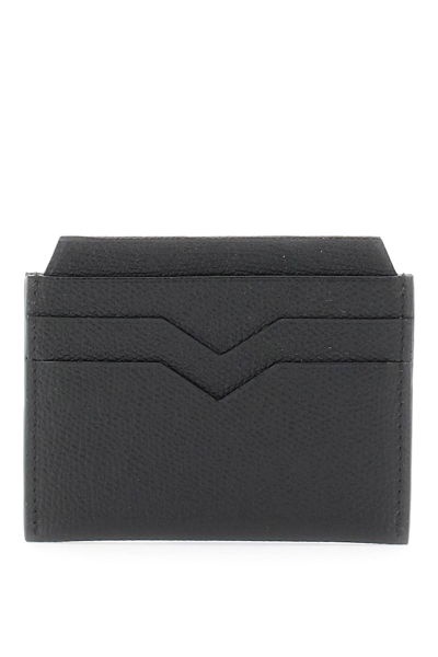 Valextra Smoke-coloured Card Holder In Black