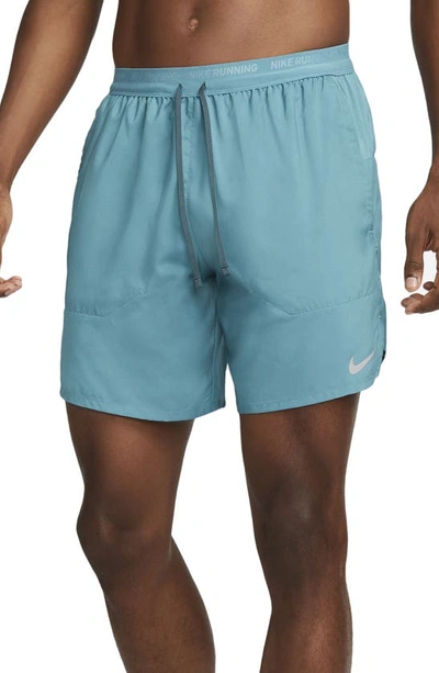 Nike Men's Stride Dri-fit 7" Unlined Running Shorts In Mineral Teal/ Faded Spruce