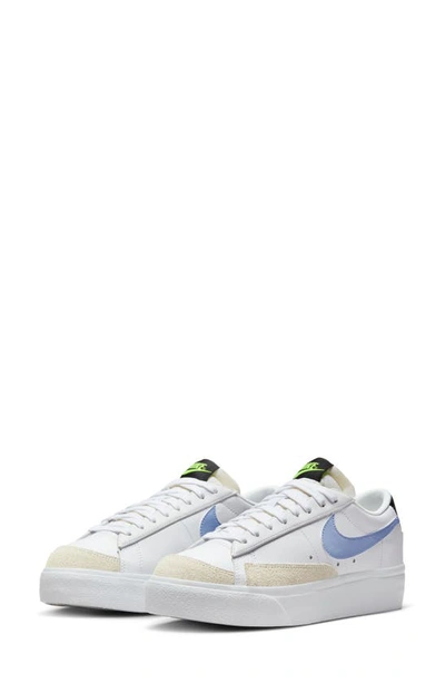Nike Blazer Low Platform "white Cobalt Bliss" Sneakers