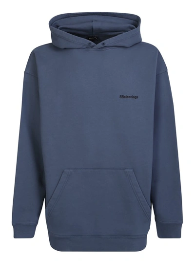 Balenciaga Grey Fit Bb Corp Hoodie By . Contemporary And Avant-garde Brand That Shows The  In Neutrals