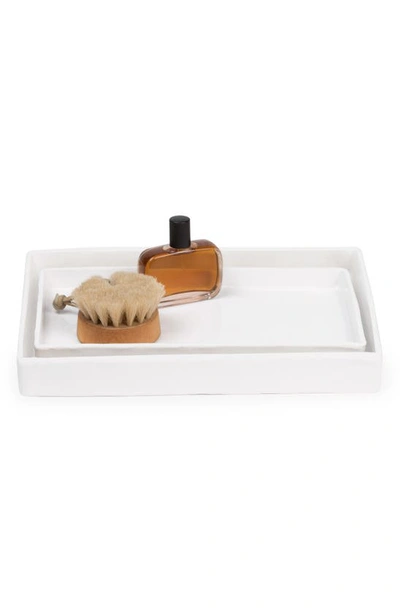 Pigeon & Poodle Cordoba Nested Tray In White Burlap