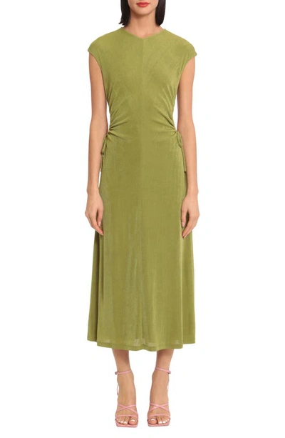 Donna Morgan For Maggy Cap Sleeve Midi Dress In Green