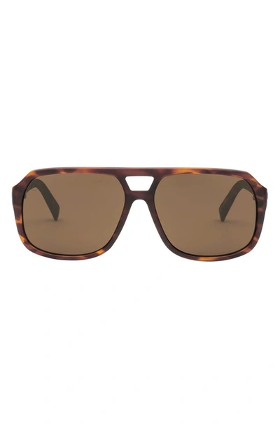 Electric Dude 48mm Small Polarized Aviator Sunglasses In Matte Tort/ Bronze Polar