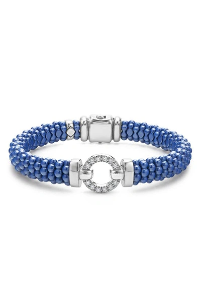 Lagos Blue Caviar Diamond & Ceramic Rope Bracelet In Marine