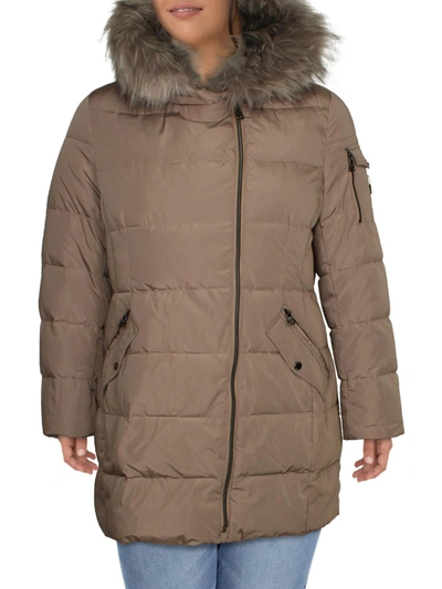 Vince Camuto Womens Down Cold Weather Puffer Coat In Grey
