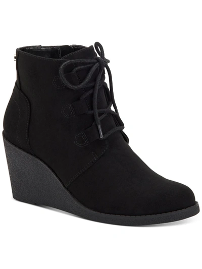 Style & Co Noellee Womens Faux Suede Ankle Booties In Black