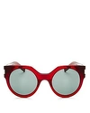 Saint Laurent Women's Slim Feminine Oversized Cat Eye Sunglasses, 50mm In Burgundy/green