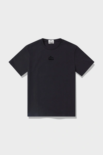 Altu Logo-embroidered Cotton T-shirt In Black