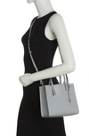 Marc Jacobs Mini Grind Coated Leather Tote In Rock Grey
