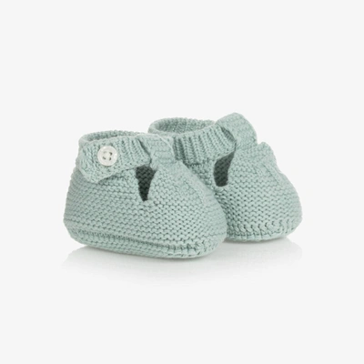 Mayoral Baby Green Cotton Knit Booties