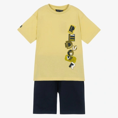 Mayoral Kids' Boys Pale Green & Blue Cotton Shorts Set