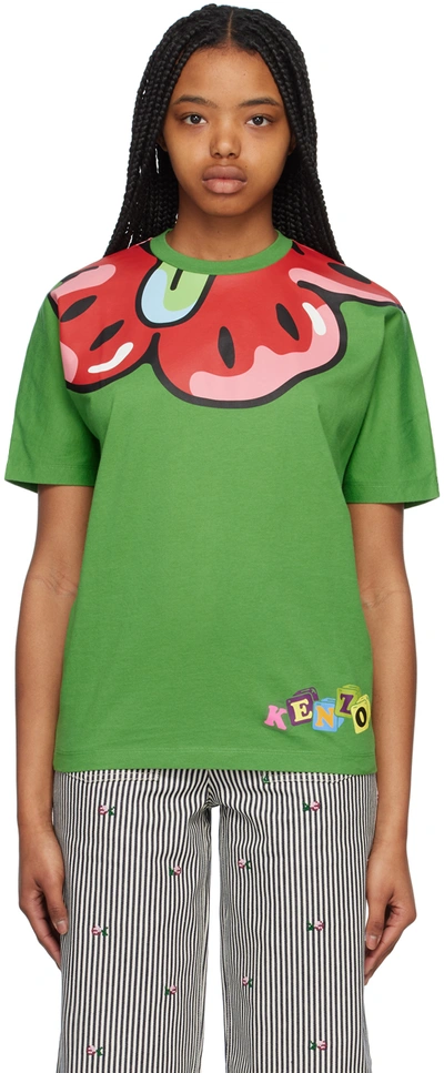 Kenzo Boke Boy Graphic-print T-shirt In Verde